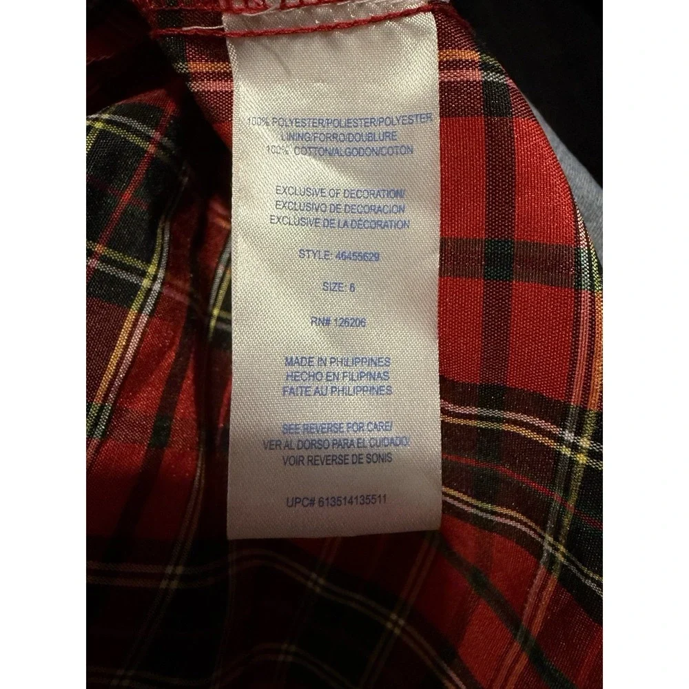 Marmellata Girls 6 Smocked Christmas Dress Red Tartan Plaid Holiday Bow